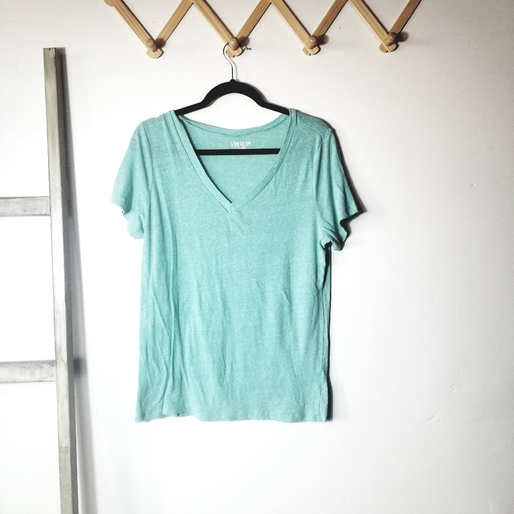 VINTAGE OLD NAVY WOMEN'S TEAL BLOUSE SIZE XL